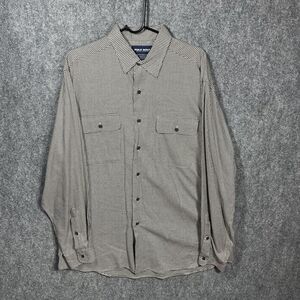 Polo Golf Ralph Lauren Shirt Mens Large Gray Benford Long‎ Sleeve Button Up  EUC